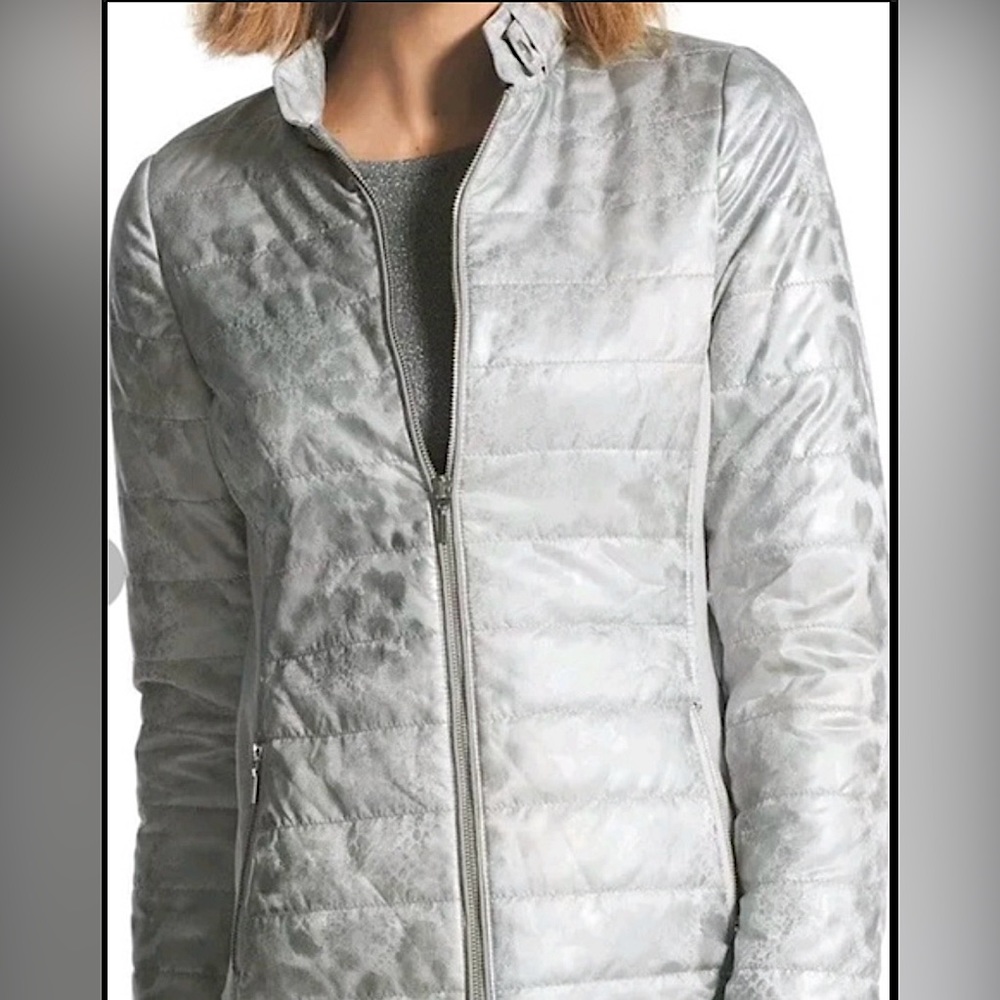 Chico’s silver puffer jacket